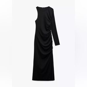 Zara Black One-Shoulder Maxi Dress